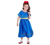 (7-9 Years, Blue) Smiffys Girls Artist Frida Costume
