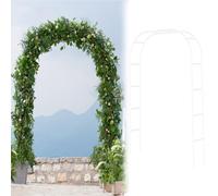 7.9FT Metal Garden Arch Trellis for Climbing Plants Outdoor Flower Arbor Cream Patio Arch Garden Decoration W280 x H240cm for Stunning Floral Displays