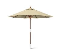 7/9ft Outdoor Patio Umbrella with Pulley Lift Easy Setup Table ParasolWood Pole & 8 Sturdy Ribs for Market Garden Poolside Sunshade