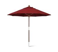 7/9ft Patio Umbrella with Easy Pulley Lift Market & Garden Parasol Sturdy Wood Pole & 8 Ribs Perfect for Outdoor Dining Poolside & Backyard Shade