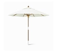 7/9ft Patio Umbrella with Pulley Lift - Easy Set-Up Outdoor Market Parasol Sturdy Wood Pole & 8 Strong Ribs Perfect for Garden Pool Deck & Backyard Shade
