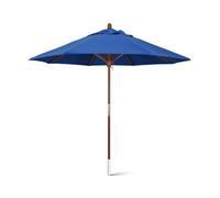 7/9ft Patio Umbrella with Pulley Lift - Easy Set-Up Outdoor Table ParasolWood Pole & 8 Sturdy Ribs for Market Garden Poolside Shade Solution
