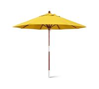 7/9ft Patio Umbrella with Pulley Lift Easy to Set Outdoor Table Parasol Wood Pole with 8 Sturdy Ribs for Market Garden Pool
