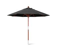 7/9ft Patio Umbrella with Pulley Lift Market Garden ParasolWood Pole & 8 Sturdy Ribs Easy Setup Outdoor Shade for Pool Deck & Table