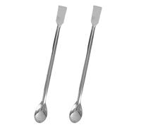 7.9in Stainless Steel Lab Spatula - Double-Ended Laboratory Sampling Spoon with Flat Square & Spoon Ends for Precise Measurement and Mixing.