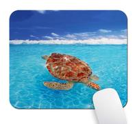 7.9X9.4 Inch Mouse Pad (Sea Turtle), Non-Slip Mat For Desk, Smooth Surface For Gaming & Office Work, Caribbean Tropics Beach Clear Blue Ocean At Sunny Day
