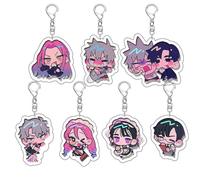 7 Alien Stages Keychain Game Figure Cosplay Keyring Pendant Alien Stages Acryl Chain Decor Merch Collection