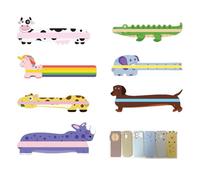 7 Animal Bookmarks and 1 Animal Note Book, Reading Tracking Ruler, Cute Stationery, Reading Aids, Student Stationery.