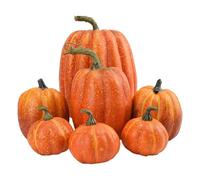 7 Artificial Pumpkins Assorted Sizes Fall Artificial Pumpkins Harvest Pumpkins Faux Pumpkin Foam Pumpkins Set Halloween Pumpkin Decorations Tabletop Decoration