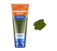 7 Artists Acrylic Olive Green Fabric Paint 60 ml - Permanent Textile Paint for Clothes & Textiles - Non-Toxic, Easy to Wash Hands