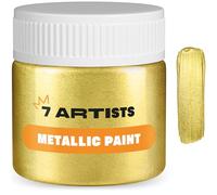 7 Artists Antique Gold Acrylic Paint Metallic 50 ml - Metallic Acrylic Paint with Glitter Effect for Crafts & Painting | Professional Acryl for Wood, Canvas, Stone & Clay