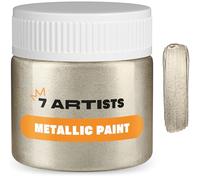 7 Artists Antique Silver Acrylic Paint Metallic 50 ml - Metallic Acrylic Paint with Glitter Effect for Crafs & Painting | Professional Acryl for Wood, Canvas, Stone & Clay