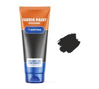 7 Artists Black Fabric Paint 60 ml - Permanent Textile Paint for Clothes, Shoes & Denim | Water Based Jeans, Leather & Sneaker Paints | Washable Non-Toxic Fabric Dye for Cotton & Synthetic Fabrics
