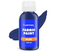 7 Artists Blue Fabric Paint 125 ml - Permanent Textile Paint for Clothes, Shoes & Denim | Water Based Jeans, Leather & Sneaker Paints | Washable Non-Toxic Fabric Dye for Cotton & Synthetic Fabrics
