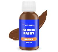 7 Artists Brown Fabric Paint 125 ml - Permanent Textile Paint for Clothes, Shoes & Denim | Water Based Jeans, Leather & Sneaker Paints | Washable Non-Toxic Fabric Dye for Cotton & Synthetic Fabrics