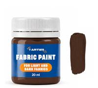 7 Artists Brown Fabric Paint 20 ml - Permanent Textile Paint for Clothes, Shoes & Denim | Water Based Jeans, Leather & Sneaker Paints | Washable Non-Toxic Fabric Dye for Cotton & Synthetic Fabrics