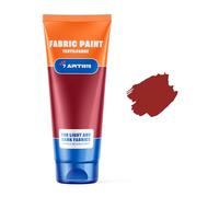 7 Artists Dark Red Fabric Paint 60 ml - Permanent Textile Paint for Clothes, Shoes & Denim | Water Based Jeans, Leather & Sneaker Paints | Washable Non-Toxic Fabric Dye for Cotton & Synthetic Fabrics