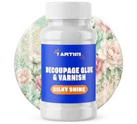 7 Artists Decoupage Glue and Varnish Silky Shine 500 ml - Semi-Gloss Water-Based Decoupage Glue and Sealer for Napkins, Furniture Decoration & Paper Craft | Transparent Satin Finish Sealer & Glue