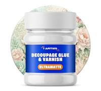 7 Artists Decoupage Glue and Varnish Ultramatte 230 ml - Water-Based Decoupage Glue and Sealer for Napkins, Furniture Decoration & Paper Craft | Transparent Ultramatte Finish Sealer & Glue