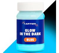 7 Artists Glow in the Dark Paint Blue 100 ml - Fluorescent Acrylic Paint with Luminous & UV Effect | Waterproof After Drying for Glow Art, Crafts & Decorations