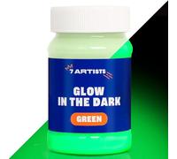 7 Artists Glow in the Dark Paint Green 100 ml - Fluorescent Acrylic Paint with Luminous & UV Effect | Waterproof After Drying for Glow Art, Crafts & Decorations