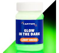 7 Artists Glow in the Dark Paint Light Green 100 ml - Fluorescent Acrylic Paint with Luminous & UV Effect | Waterproof After Drying for Glow Art, Crafts & Decorations