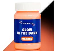 7 Artists Glow in the Dark Paint Orange 100 ml - Fluorescent Acrylic Paint with Luminous & UV Effect | Waterproof After Drying for Glow Art, Crafts & Decorations
