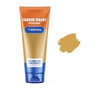 7 Artists Gold Fabric Paint 60 ml - Permanent Textile Paint for Clothes, Shoes & Denim | Water Based Jeans, Leather & Sneaker Paints | Washable Non-Toxic Fabric Dye for Cotton & Synthetic Fabrics