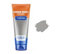 7 Artists Grey Fabric Paint 60 ml - Permanent Textile Paint for Clothes, Shoes & Denim | Water Based Jeans, Leather & Sneaker Paints | Washable Non-Toxic Fabric Dye for Cotton & Synthetic Fabrics