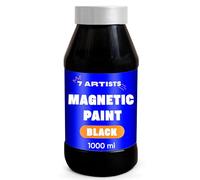 7 Artists Magnetic Paint Black 1000 ml - Magnetic Chalkboard Paint for Primed Walls, Wood, Blackboard for Small Magnets and Notes