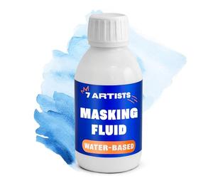 7 Artists Masking Fluid Gel 125 ml - for Watercolour Painting | Liquid Masking Fluid with Peel-Off Film for Precise Art Masking, Drawing Gum, Stencil and Glazing Techniques on Paper or Canvas