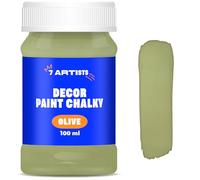 7 Artists Olive Chalk Paint 100 ml | Chalky Paint for Wooden Furniture & Crafts