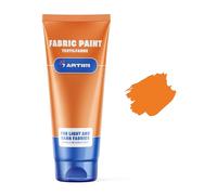 7 Artists Orange Fabric Paint 60 ml - Permanent Textile Paint for Clothes, Shoes & Denim | Water Based Jeans, Leather & Sneaker Paints | Washable Non-Toxic Fabric Dye for Cotton & Synthetic Fabrics