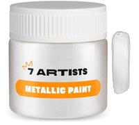 7 Artists Pearl White Acrylic Paint Metallic 50 ml - Iridescent Metallic Acrylic Paint with Glitter Effect for Crafts & Painting | Professional Pearlescent White Acryl for Wood, Canvas, Stone & Clay