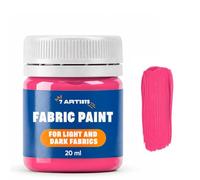 7 Artists Pink Fabric Paint 20 ml - Permanent Textile Paint for Clothes, Shoes & Denim | Water Based Jeans, Leather & Sneaker Paints | Washable Non-Toxic Fabric Dye for Cotton & Synthetic Fabrics