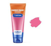 7 Artists Pink Fabric Paint 60 ml - Permanent Textile Paint for Clothes, Shoes & Denim | Water Based Jeans, Leather & Sneaker Paints | Washable Non-Toxic Fabric Dye for Cotton & Synthetic Fabrics