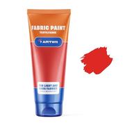 7 Artists Red Fabric Paint 60 ml - Permanent Textile Paint for Clothes, Shoes & Denim | Water Based Jeans, Leather & Sneaker Paints | Washable Non-Toxic Fabric Dye for Cotton & Synthetic Fabrics