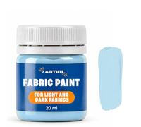 7 Artists Sky Blue Fabric Paint 20 ml - Permanent Textile Paint for Clothes, Shoes & Denim | Water Based Jeans, Leather & Sneaker Paints | Washable Non-Toxic Fabric Dye for Cotton & Synthetic Fabrics