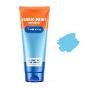7 Artists Sky Blue Fabric Paint 60 ml - Permanent Textile Paint for Clothes, Shoes & Denim | Water Based Jeans, Leather & Sneaker Paints | Washable Non-Toxic Fabric Dye for Cotton & Synthetic Fabrics