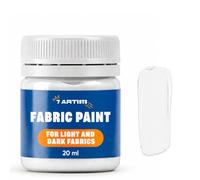 7 Artists White Fabric Paint 20 ml - Permanent Textile Paint for Clothes, Shoes & Denim | Water Based Jeans, Leather & Sneaker Paints | Washable Non-Toxic Fabric Dye for Cotton & Synthetic Fabrics