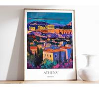 7 Athens poster Greece poster Acropolis Poster Parthenon Poster Travel Poster Wall Art Home De A4 Poster on Canvas - Wall Art Home Decor Movie Poster Canvas Film Cinema Retro Vintage Cult Classic Nos