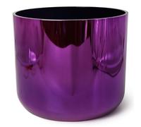 7" B Note Crown Chakra Purple Alchemy Singing Bowl for Yoga Meditation, Colored Sound Bowl with Acrylic Striker & O-ring, Quartz Bowl