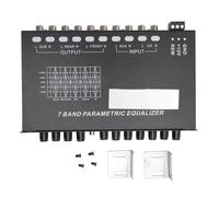 7 Band Car Audio Equalizer, Adjustable 7 Equalization Bands, Subwoofer Frequency Control CD and AUX Inputs, Multi Function Controls, Professional Design for Car Sound System