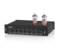 7-Band EQ Preamp Equalizer, HiFi Vacuum Tube Pre-Amplifier,Balanced RCA/XLR Output/inputs, For Cars/Home Speaker (Black)