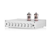 7-Band EQ Preamp Equalizer, Vacuum Tube Preamplifier with XLR RCA Inputs & Outputs - for Home Stereo HiFi System, Amplifiers, Active Speakers, For Cars/Home Speaker(Silver)