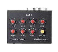 7 Band Sound Equalizer, 12dB High Bass Adjustment Aluminum Alloy 7 Band Digital Sound Equalizer, DC5V-12V, for Recording, Streaming, Podcasting