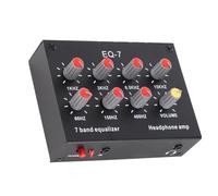 7 Band Sound Equalizer, 12dB High Bass Adjustment Dual Channel Digital Equalizer 3.5MM Interface, for Car Graphic, DC5V-12V