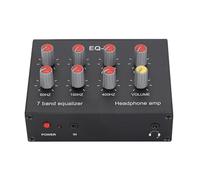 7 Band Sound Equalizer, 5.5x2.1 Interface Wide Control Range Powerful Sound Amplification Aluminum Alloy Multiple Interface Support Digital Sound Equalizer for Car Systems