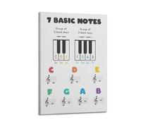 7 Basic Notes Music EducationalClassic Aesthetic Poster Decorative Painting Canvas Wall Art Living Room Poster Bedroom PaintingFrame-style 20x30inch(50x75cm)