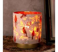 7'' Battery Operated Lamp Timer, Decorative Cordless Table Lamps for Area No Plug, Battery Powered Accent Lamp for Kitchen/Entryway/Corner Shelf/Living room, Nightlight For Bathroom/Bedroom(Red)